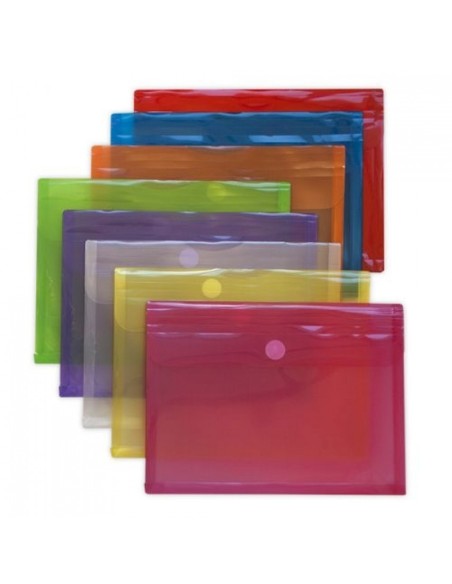 PAQ 5 CARPETA SOBRE Fº ROJO CON FUELLE VELCRO PP MULTILINE